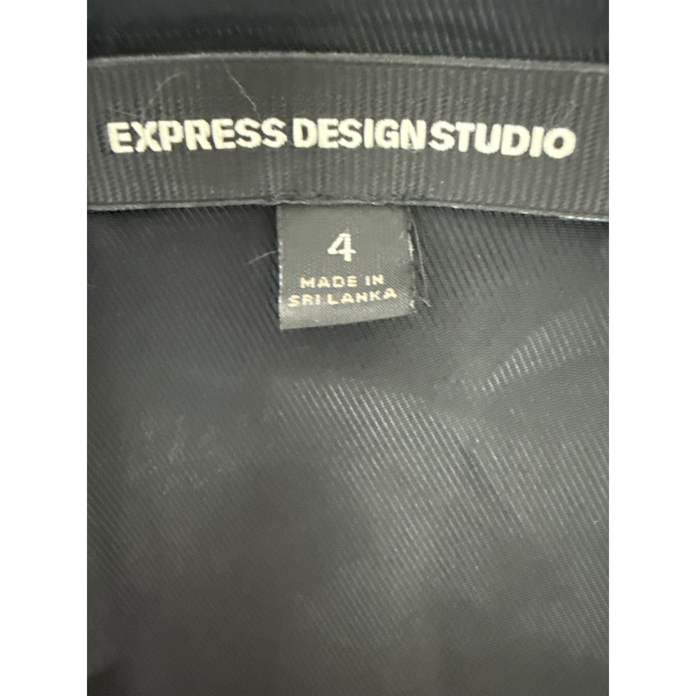 Express Design Studio Vest Womens 4 Black Pinstripe Y2K Workwear Tailor - Picture 4 of 8